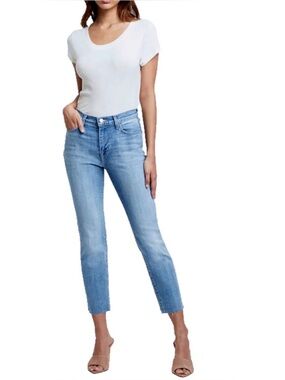 L’AGENCE sada cropped slim jeans in atlantic blue size 25